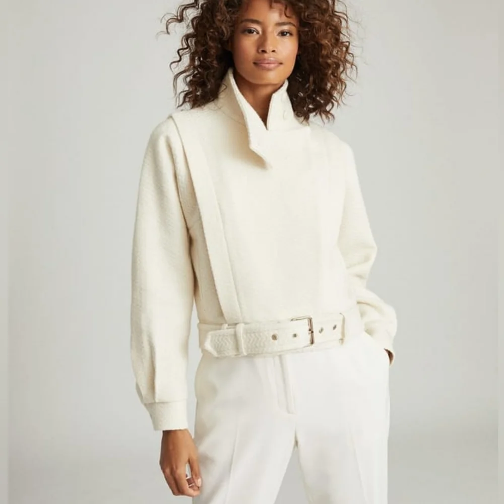 NWT REISS | Clara Wool Blend Biker Jacket - Picture 2 of 12